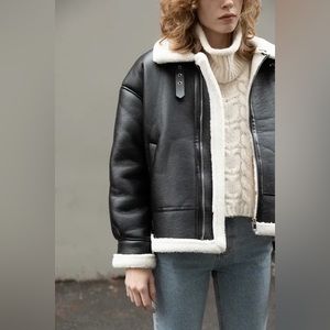NEW OAK + FORT LEATHER SHERPA JACKET!